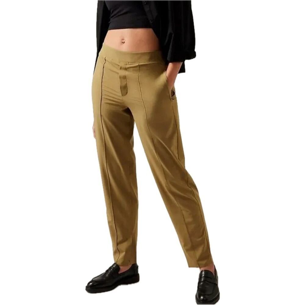 ATHLETA NWT Brooklyn Heights Vienna Slim Ankle Pants Women’s Size 4 Neutral Tan